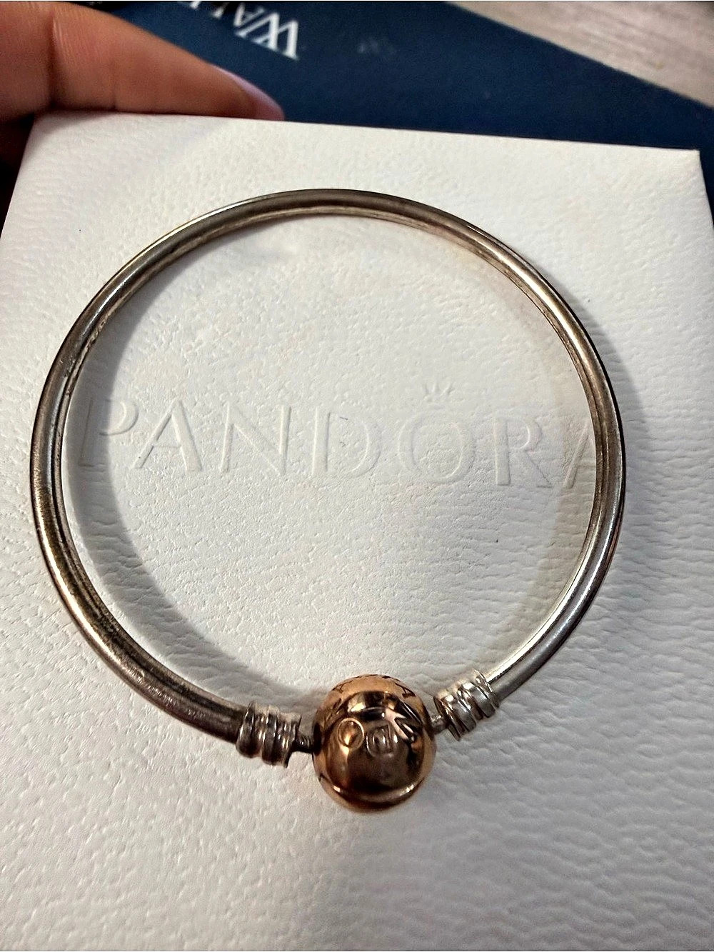 PANDORA Moments Two-Tone Bangle Silver & Gold